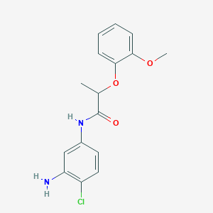 molecular formula C16H17ClN2O3 B1532412 N-(3-Amino-4-chlorophenyl)-2-(2-methoxyphenoxy)-propanamide CAS No. 1020054-82-3