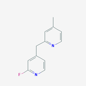 molecular formula C12H11FN2 B1532417 2-Fluoro-4-((4-methylpyridin-2-YL)methyl)pyridine CAS No. 1187386-28-2