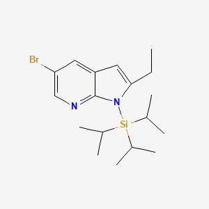 molecular formula C18H29BrN2Si B1532422 5-Bromo-2-ethyl-1-(triisopropylsilyl)-1H-pyrrolo[2,3-b]pyridine CAS No. 1246088-36-7
