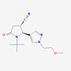 molecular formula C15H22N4O2 B15324313 Rac-(2r,3r)-1-tert-butyl-2-[1-(2-methoxyethyl)-1h-pyrazol-4-yl]-5-oxopyrrolidine-3-carbonitrile 
