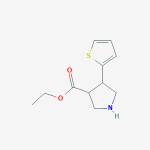 molecular formula C11H15NO2S B15324345 Ethyl 4-(thiophen-2-yl)pyrrolidine-3-carboxylate 