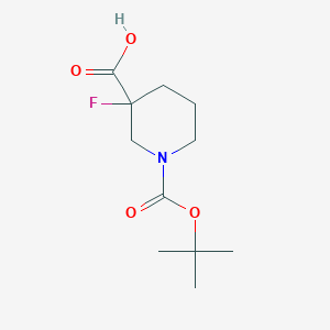 molecular formula C11H18FNO4 B1532440 1-BOC-3-FLUOROPIPERIDINE-3-CARBOXYLIC ACID CAS No. 934342-39-9