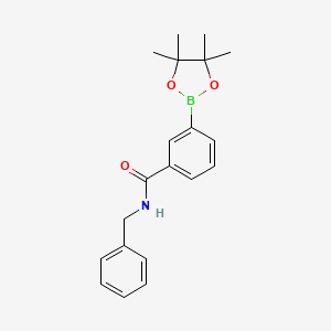 molecular formula C20H24BNO3 B1532446 N-Benzyl-3-(4,4,5,5-tetramethyl-1,3,2-dioxaborolan-2-yl)benzamide CAS No. 1048647-68-2