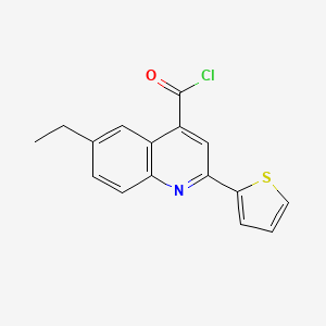 molecular formula C16H12ClNOS B1532447 6-Ethyl-2-(2-thienyl)quinoline-4-carbonyl chloride CAS No. 1160257-14-6