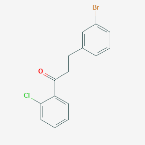 molecular formula C15H12BrClO B1532454 3-(3-Bromophenyl)-1-(2-chlorophenyl)propan-1-one CAS No. 898760-45-7