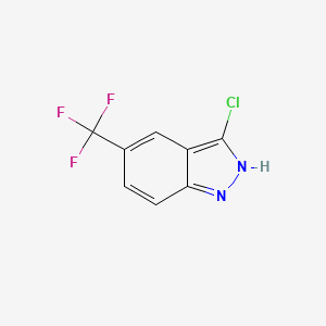 molecular formula C8H4ClF3N2 B1532457 3-Chloro-5-(trifluoromethyl)-1H-indazole CAS No. 1243407-89-7