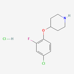 molecular formula C11H14Cl2FNO B1532459 4-(4-Chloro-2-fluorophenoxy)piperidine hydrochloride CAS No. 1185297-29-3
