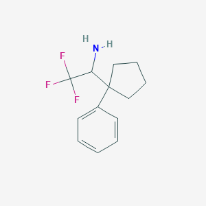 molecular formula C13H16F3N B15324596 2,2,2-Trifluoro-1-(1-phenylcyclopentyl)ethan-1-amine 