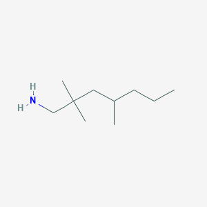 molecular formula C10H23N B15324682 2,2,4-Trimethylheptan-1-amine 