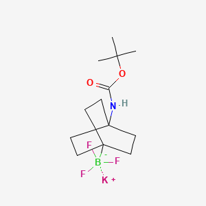 molecular formula C13H22BF3KNO2 B15324686 Potassium (4-((tert-butoxycarbonyl)amino)bicyclo[2.2.2]octan-1-YL)trifluoroborate 