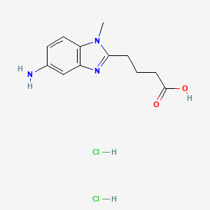 molecular formula C12H17Cl2N3O2 B1532471 4-(5-Amino-1-methyl-1H-benzoimidazol-2-YL)-butyric acid dihydrochloride CAS No. 1185293-06-4