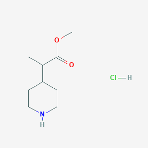 molecular formula C9H18ClNO2 B1532473 Methyl 2-piperidin-4-ylpropanoate hydrochloride CAS No. 1185013-13-1