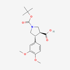 molecular formula C18H25NO6 B15324777 Boc-(trans)-4-(3,4-dimethoxy-phenyl)-pyrrolidine-3-carboxylic acid 