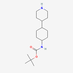 molecular formula C16H30N2O2 B15324795 Tert-butyl (4-(piperidin-4-YL)cyclohexyl)carbamate 