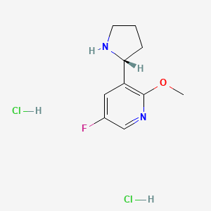 molecular formula C10H15Cl2FN2O B1532480 (R)-5-fluoro-2-methoxy-3-(pyrrolidin-2-yl)pyridine dihydrochloride CAS No. 1260845-81-5