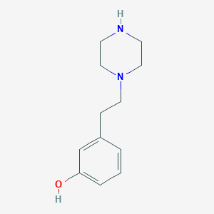 molecular formula C12H18N2O B15324896 3-[2-(1-Piperazinyl)ethyl]phenol 