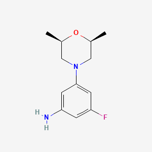molecular formula C12H17FN2O B1532497 3-[(2R,6S)-2,6-二甲基吗啡啉-4-基]-5-氟苯胺 CAS No. 1603409-00-2