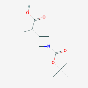 molecular formula C11H19NO4 B1532509 2-{1-[(Tert-butoxy)carbonyl]azetidin-3-yl}propanoic acid CAS No. 1536183-80-8