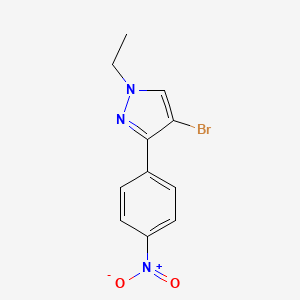 molecular formula C11H10BrN3O2 B1532511 4-Bromo-1-ethyl-3-(4-nitrophenyl)-1H-pyrazole CAS No. 942920-12-9