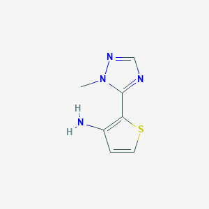 molecular formula C7H8N4S B15325153 2-(1-Methyl-1h-1,2,4-triazol-5-yl)thiophen-3-amine 