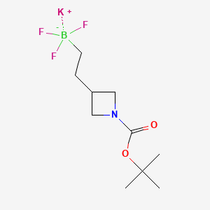 molecular formula C10H18BF3KNO2 B15325169 Potassium (2-(1-(tert-butoxycarbonyl)azetidin-3-yl)ethyl)trifluoroborate 