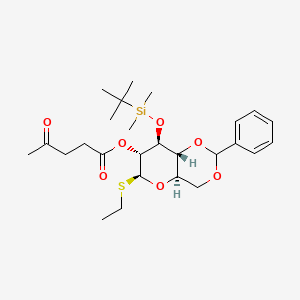 B1532517 Ethyl 4,6-O-benzylidene-3-O-tert-butyldimethylsilyl-2-O-levulinoyl-beta-D-thioglucopyranoside CAS No. 1423035-47-5