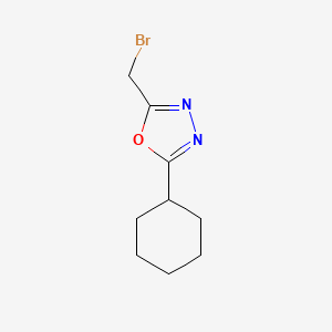 molecular formula C9H13BrN2O B1532518 2-(Bromomethyl)-5-cyclohexyl-1,3,4-oxadiazole CAS No. 2167500-73-2