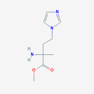 molecular formula C9H15N3O2 B15325188 Methyl 2-amino-4-(1h-imidazol-1-yl)-2-methylbutanoate 
