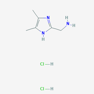 molecular formula C6H13Cl2N3 B1532523 (4,5-dimethyl-1H-imidazol-2-yl)methanamine dihydrochloride CAS No. 1223542-86-6