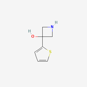 molecular formula C7H9NOS B15325250 3-(Thiophen-2-yl)azetidin-3-ol 