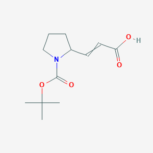 molecular formula C12H19NO4 B1532527 2-(2-Carboxy-vinyl)-pyrrolidine-1-carboxylic acid tert-butyl ester CAS No. 741269-02-3