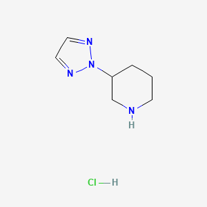 molecular formula C7H13ClN4 B1532529 3-(2H-1,2,3-triazol-2-yl)piperidine hydrochloride CAS No. 1822674-31-6