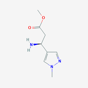 molecular formula C8H13N3O2 B15325339 Methyl (s)-3-amino-3-(1-methyl-1h-pyrazol-4-yl)propanoate 