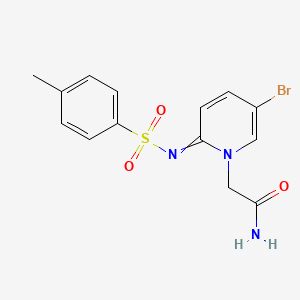 molecular formula C14H14BrN3O3S B1532538 2-(5-Bromo-2-(tosylimino)pyridin-1(2H)-yl)acetamide CAS No. 1005785-49-8
