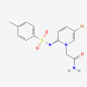 molecular formula C14H14BrN3O3S B1532538 2-[5-Bromo-2-(4-methylphenyl)sulfonyliminopyridin-1-yl]acetamide CAS No. 1005785-49-8