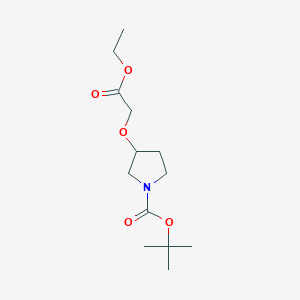 molecular formula C13H23NO5 B1532539 Tert-butyl 3-(2-ethoxy-2-oxoethoxy)pyrrolidine-1-carboxylate CAS No. 1648864-27-0