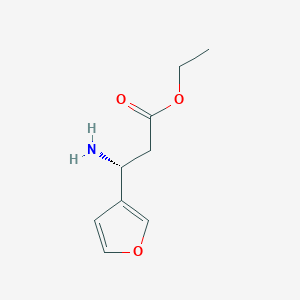 molecular formula C9H13NO3 B15325590 Ethyl (r)-3-amino-3-(furan-3-yl)propanoate 