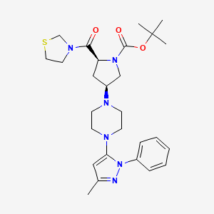 (2S,4S)-4-[4-(3-Methyl-1-phenyl-1H-pyrazol-5-yl)-1-piperazinyl]-2-(3-thiazolidinylcarbonyl)-1-pyrrolidinecarboxylic acid tert-butyl ester