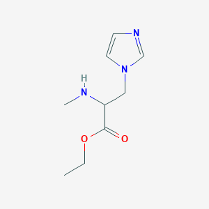 molecular formula C9H15N3O2 B15325664 Ethyl 3-(1h-imidazol-1-yl)-2-(methylamino)propanoate 