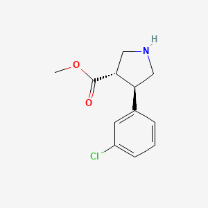 molecular formula C12H14ClNO2 B15325737 Trans-methyl 4-(3-chlorophenyl)pyrrolidine-3-carboxylate 