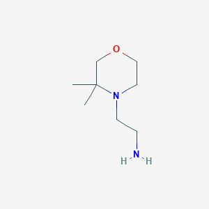 molecular formula C8H18N2O B1532575 2-(3,3-Dimethylmorpholin-4-yl)ethan-1-amine CAS No. 1258649-63-6