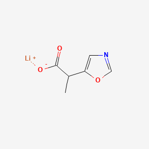 molecular formula C6H6LiNO3 B15325757 Lithium 2-(oxazol-5-yl)propanoate 