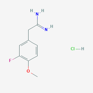 molecular formula C9H12ClFN2O B1532578 2-(3-Fluoro-4-methoxyphenyl)ethanimidamide hydrochloride CAS No. 1258641-33-6