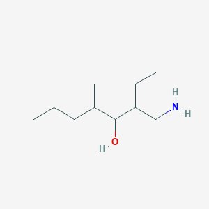 molecular formula C10H23NO B15325834 3-(Aminomethyl)-5-methyloctan-4-ol 