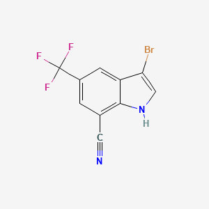molecular formula C10H4BrF3N2 B1532586 3-bromo-5-(trifluoromethyl)-1H-indole-7-carbonitrile CAS No. 1228182-69-1