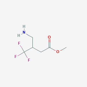 molecular formula C6H10F3NO2 B15325887 Methyl 3-(aminomethyl)-4,4,4-trifluorobutanoate 