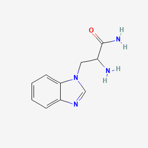 molecular formula C10H12N4O B15325909 2-amino-3-(1H-1,3-benzodiazol-1-yl)propanamide 
