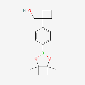 molecular formula C17H25BO3 B1532592 (1-(4-(4,4,5,5-Tetramethyl-1,3,2-dioxaborolan-2-yl)phenyl)cyclobutyl)methanol CAS No. 1398331-84-4