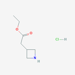 molecular formula C7H14ClNO2 B1532595 3-Azetidineacetic acid ethyl ester hydrochloride CAS No. 712317-32-3
