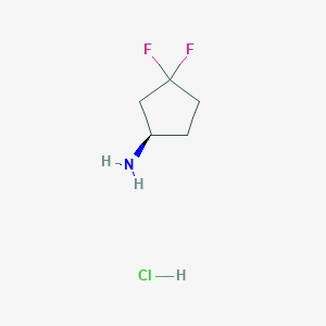 molecular formula C5H10ClF2N B1532604 (R)-3,3-difluorocyclopentanamine hydrochloride CAS No. 1117936-64-7